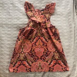 J Crew pattern floral tank top blouse halter NWOT